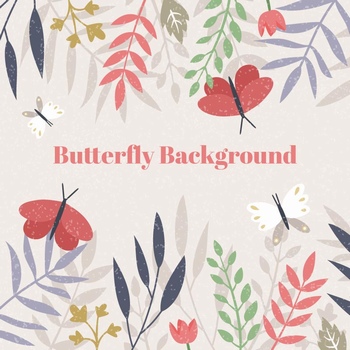 蝴蝶和花丛背景底纹图案设计
