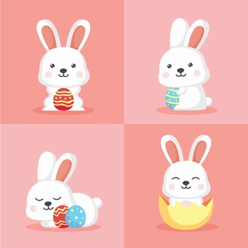 复活节开心的小兔子