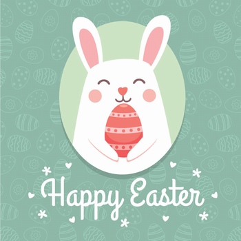 开心快乐的复活节兔子