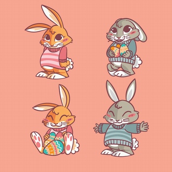 手绘插画兔子卡通形象