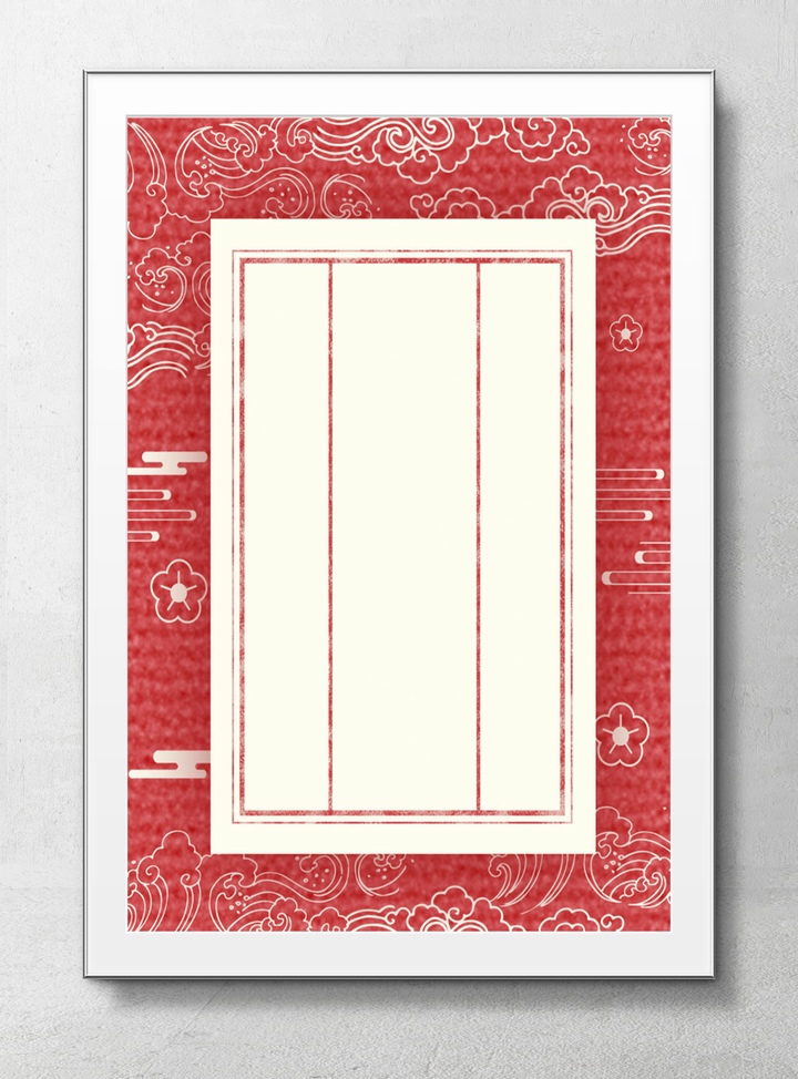 中国风红色古代传统信纸海报背景素材