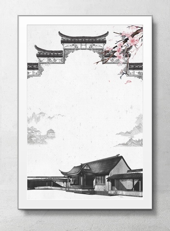 传统中式建筑海报背景