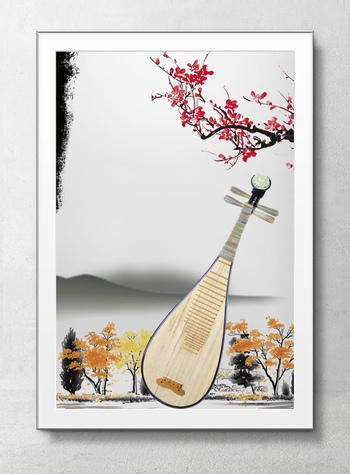 中国风海报背景琵琶乐器
