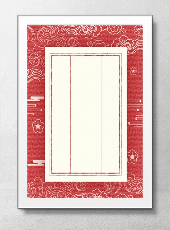中国风红色古代传统信纸海报背景素材