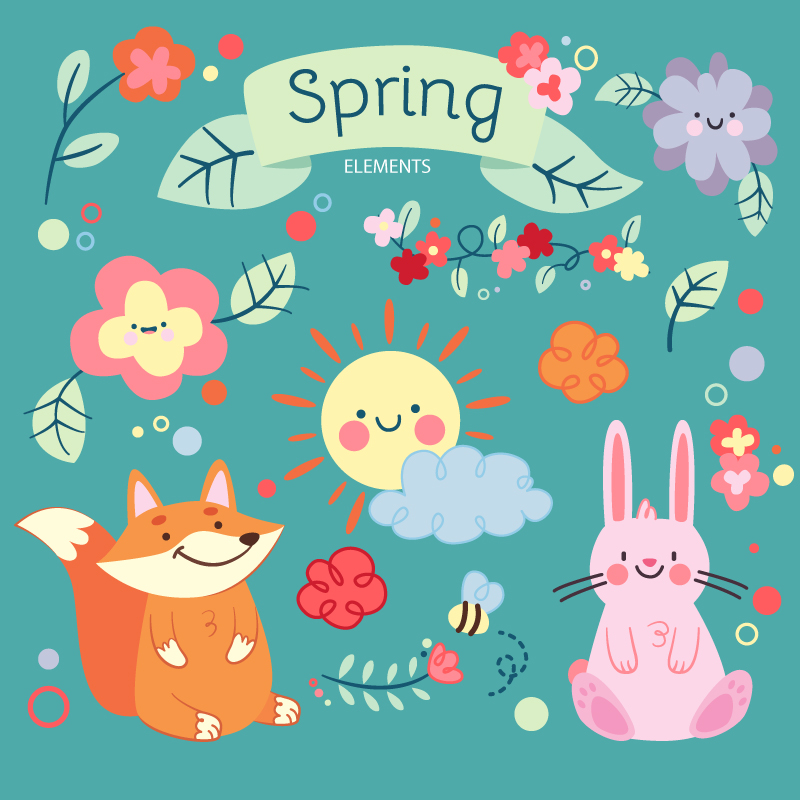 春天动物卡通形象