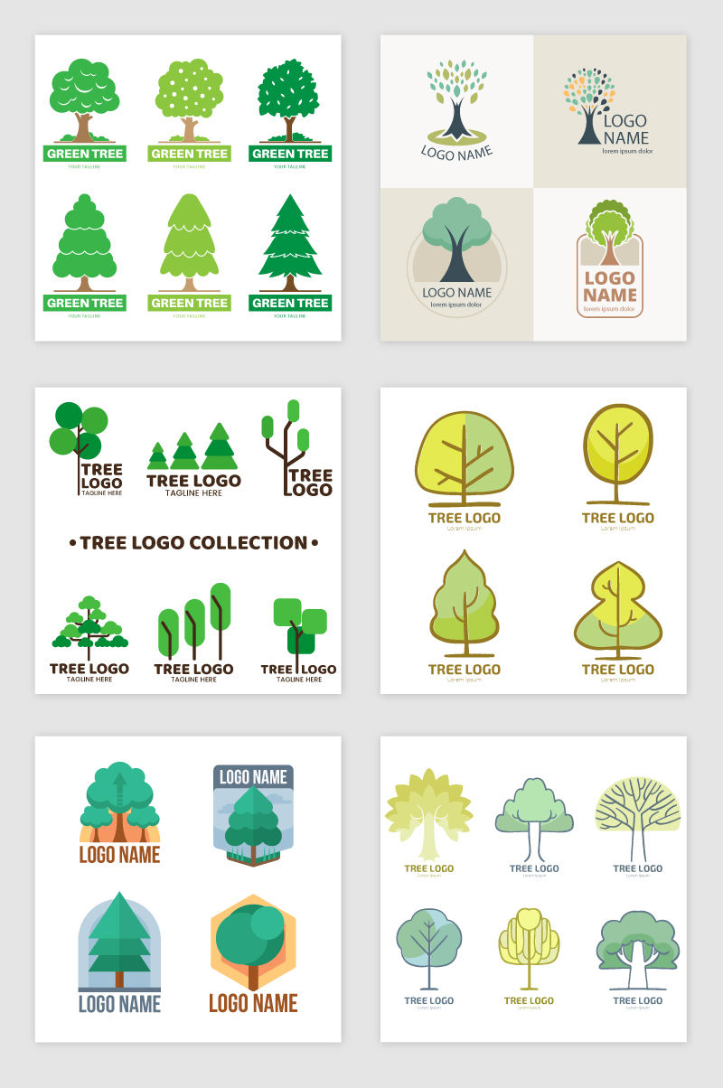 各种树图标设计元素