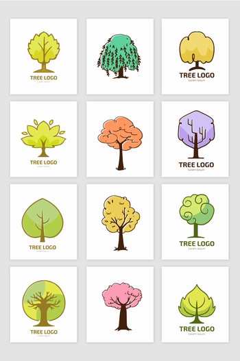 各種樹圖標設計元素