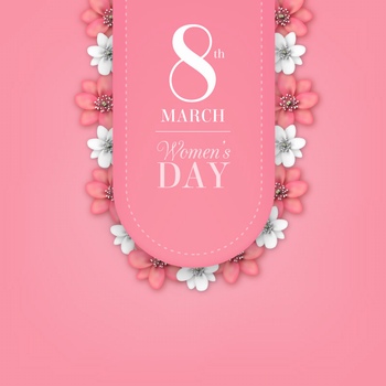 妇女节粉色花卉装饰背景
