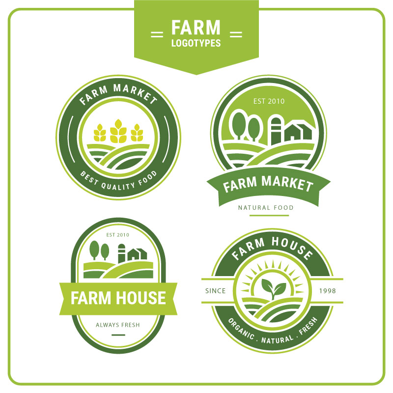 农场绿色图标logo设计