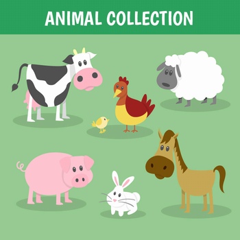 农场牧场动物卡通形象
