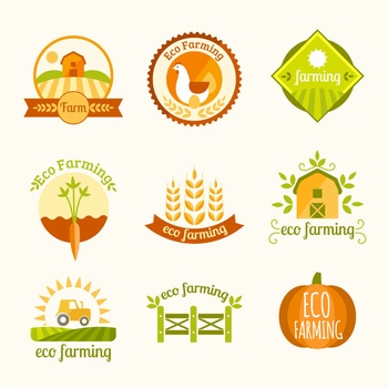 农场牧场图标logo标签设计