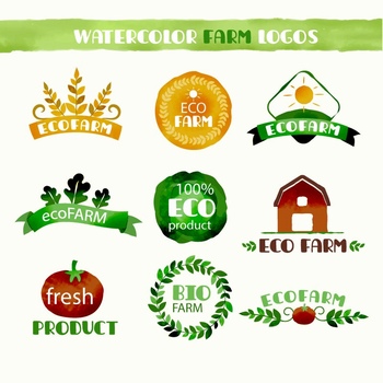 农场牧场环保图标logo标签设计