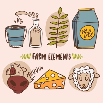 手绘农场食物元素设计