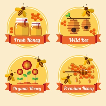 矢量蜂蜜元素图标设计