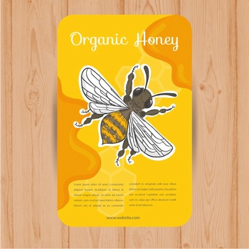 印有蜜蜂的蜂蜜名片卡片设计