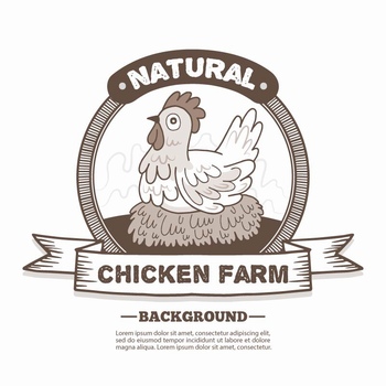 农场母鸡孵蛋图标设计