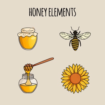 蜂蜜元素圖標設計