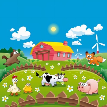 手绘可爱卡通农场动物插画设计