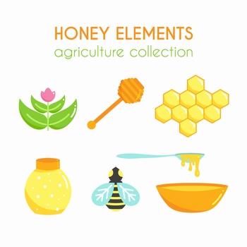 蜂蜜圖標logo元素設計