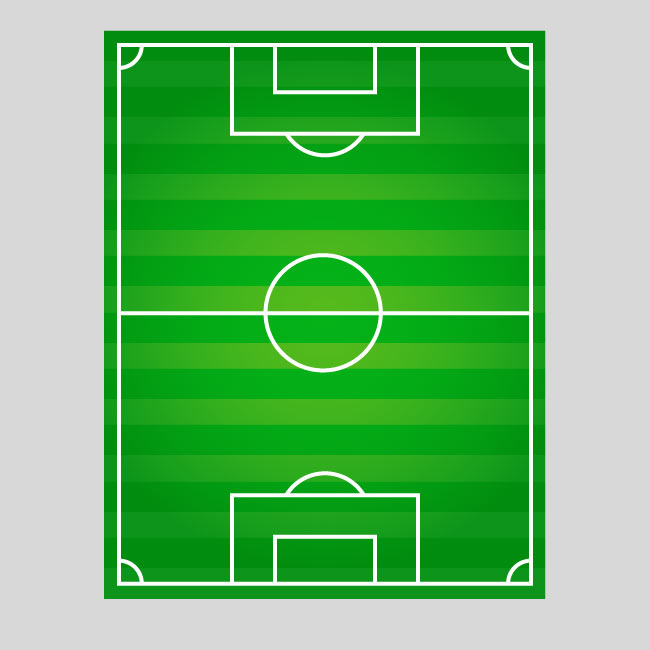足球场画线界线矢量图