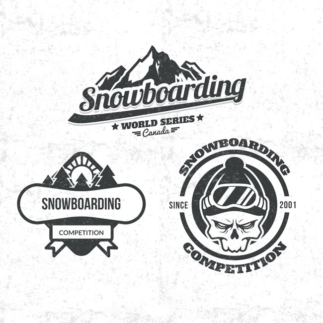 滑雪图标logo设计
