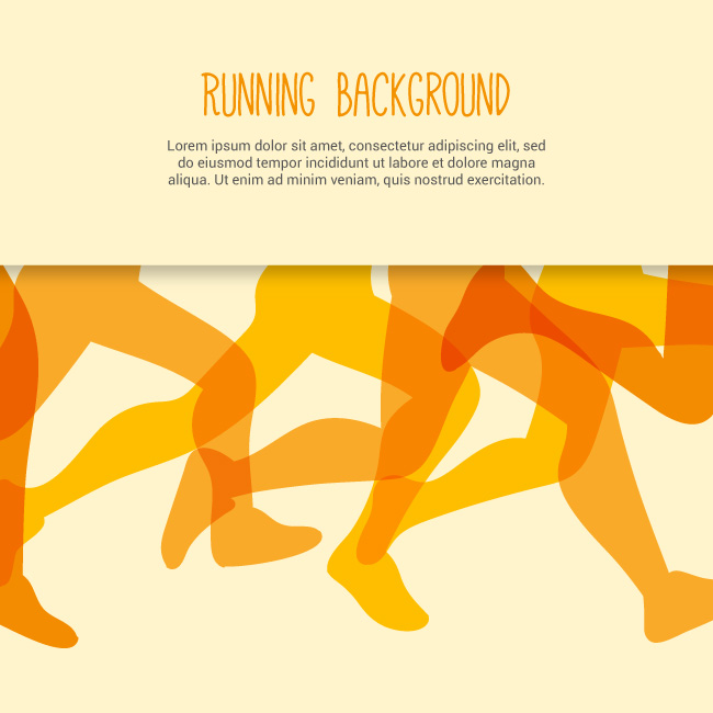 一群跑步人的腿装饰图案设计