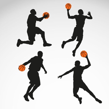篮球运动员的剪影图