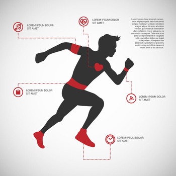 跑步的人健康信息图表设计
