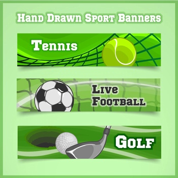 网球足球和高尔夫球运动banenr设计