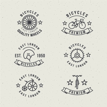 线性自行车图标设计