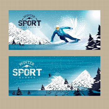 雪上上滑雪的banner设计
