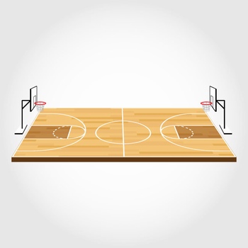 木地板篮球场矢量图