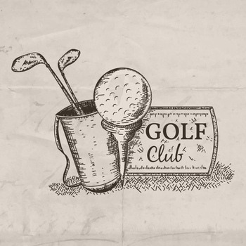 手绘素描高尔夫插画设计