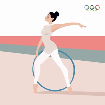 奥运会女子体操项目插画设计