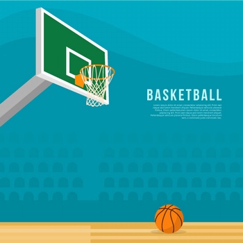 篮球和篮球架插画设计