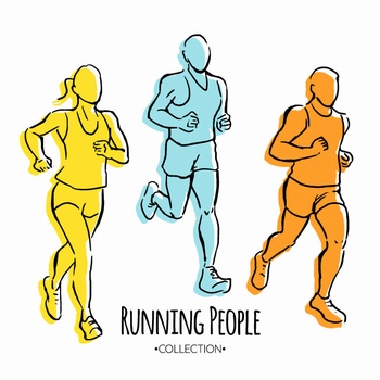 跑步的人插画设计