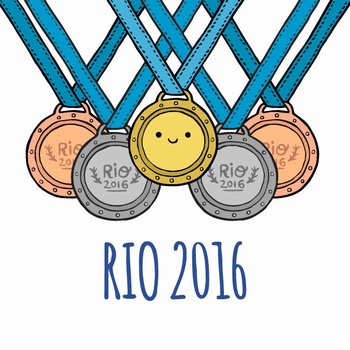 手绘巴西奥运会奖牌插画设计