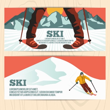 滑雪运动插画设计