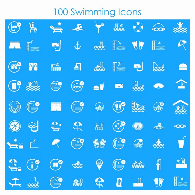 100个游泳图标设计