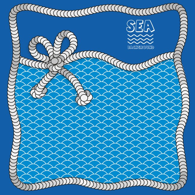 绳子和海水插画背景