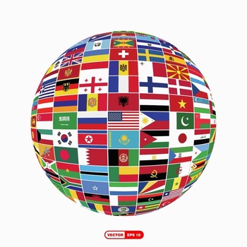 世界各国国旗拼成的地球