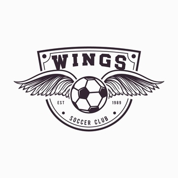 带翅膀的足球标志logo