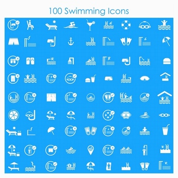 100个游泳图标设计