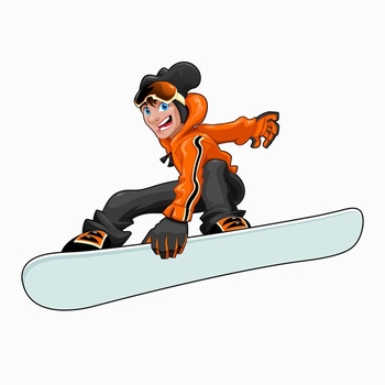 滑雪板运动卡通插画