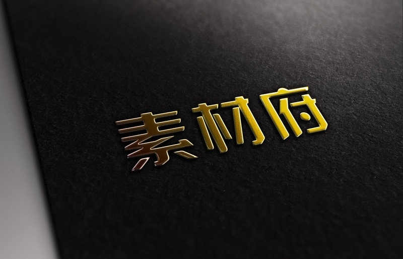 黑卡纸上的烫金logo样机