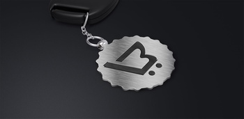金属镂空钥匙吊坠logo样机
