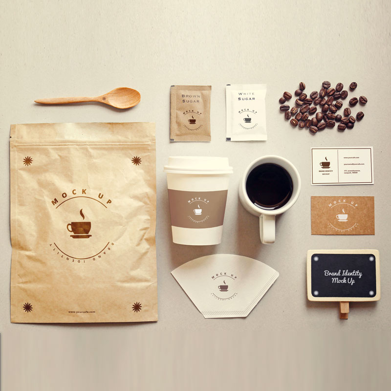 咖啡品牌VI样机展示模板