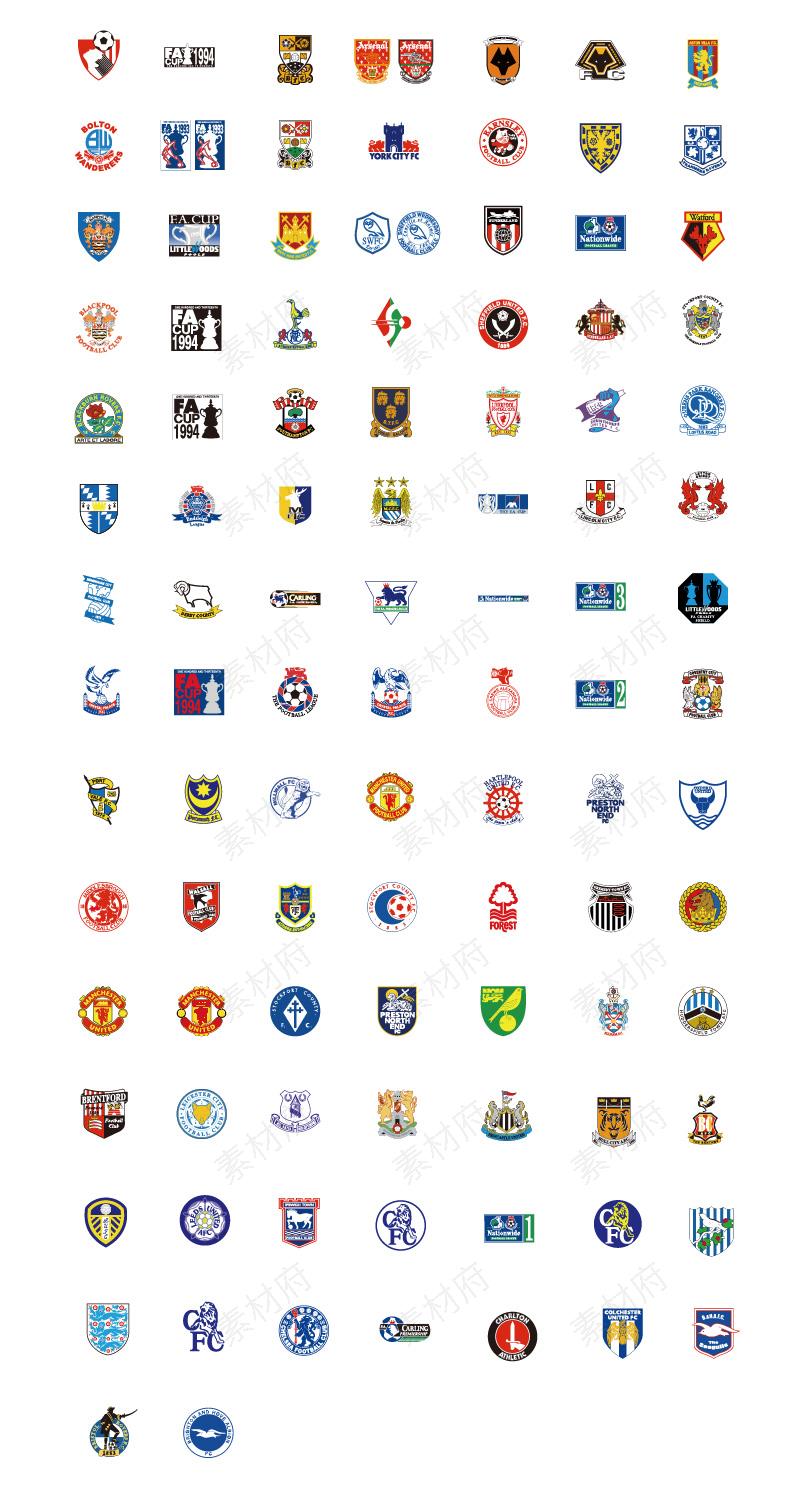 英超足球队队徽队标logo标志素材图片