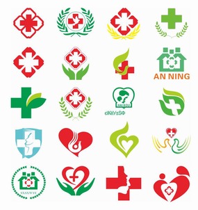 十字医护医院图标标志合集