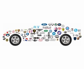 汽车logo组成的汽车图形